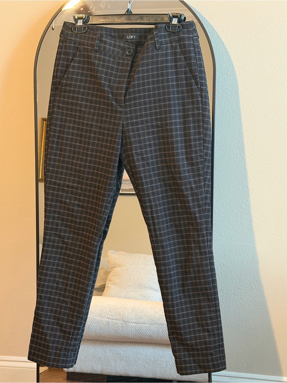 LOFT High Waist Skinny Plaid Pants – Size 6